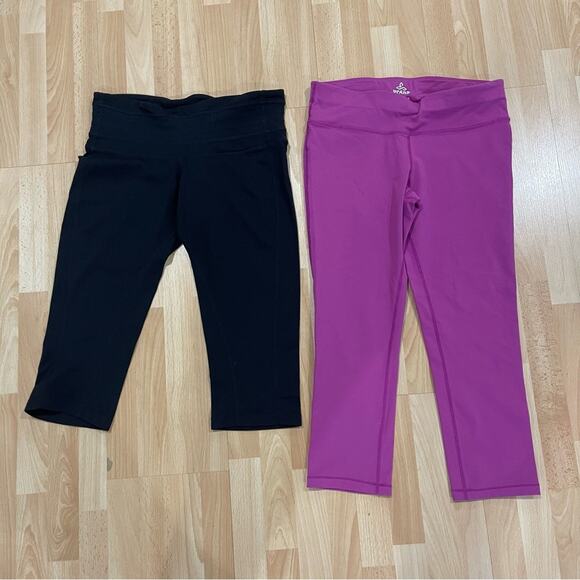 Prana Pants - Prana Cropped Leggings bundle of 2 Black and Fuchsia Women’s size S